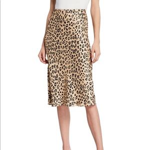 Satin Leopard Skirt